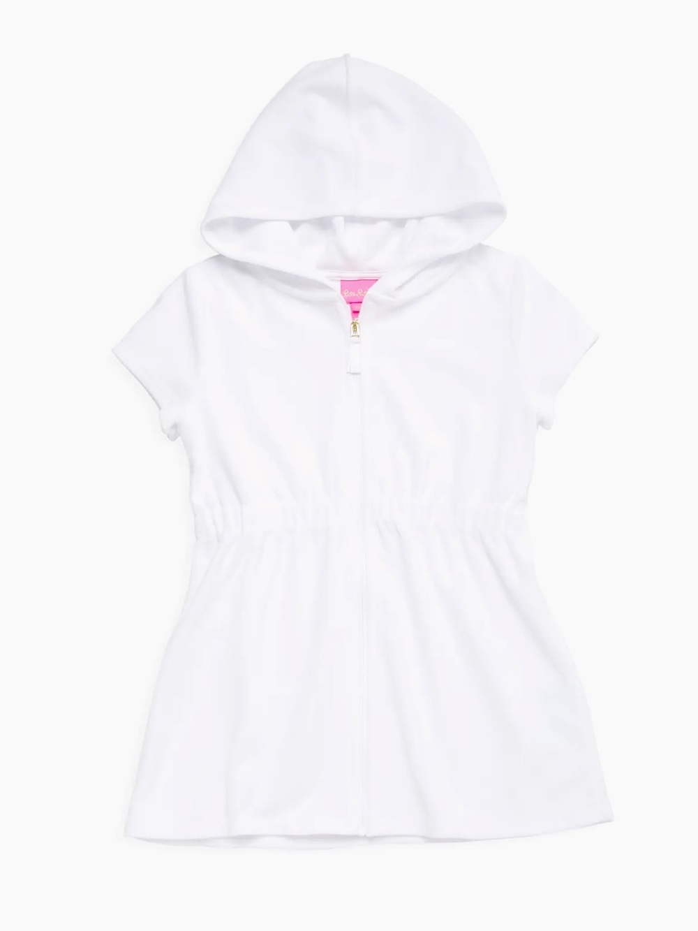 Lilly Pulitzer Chaplin White Full Zip Hooded Swim Cover Up Girl’s Size XL 12-14